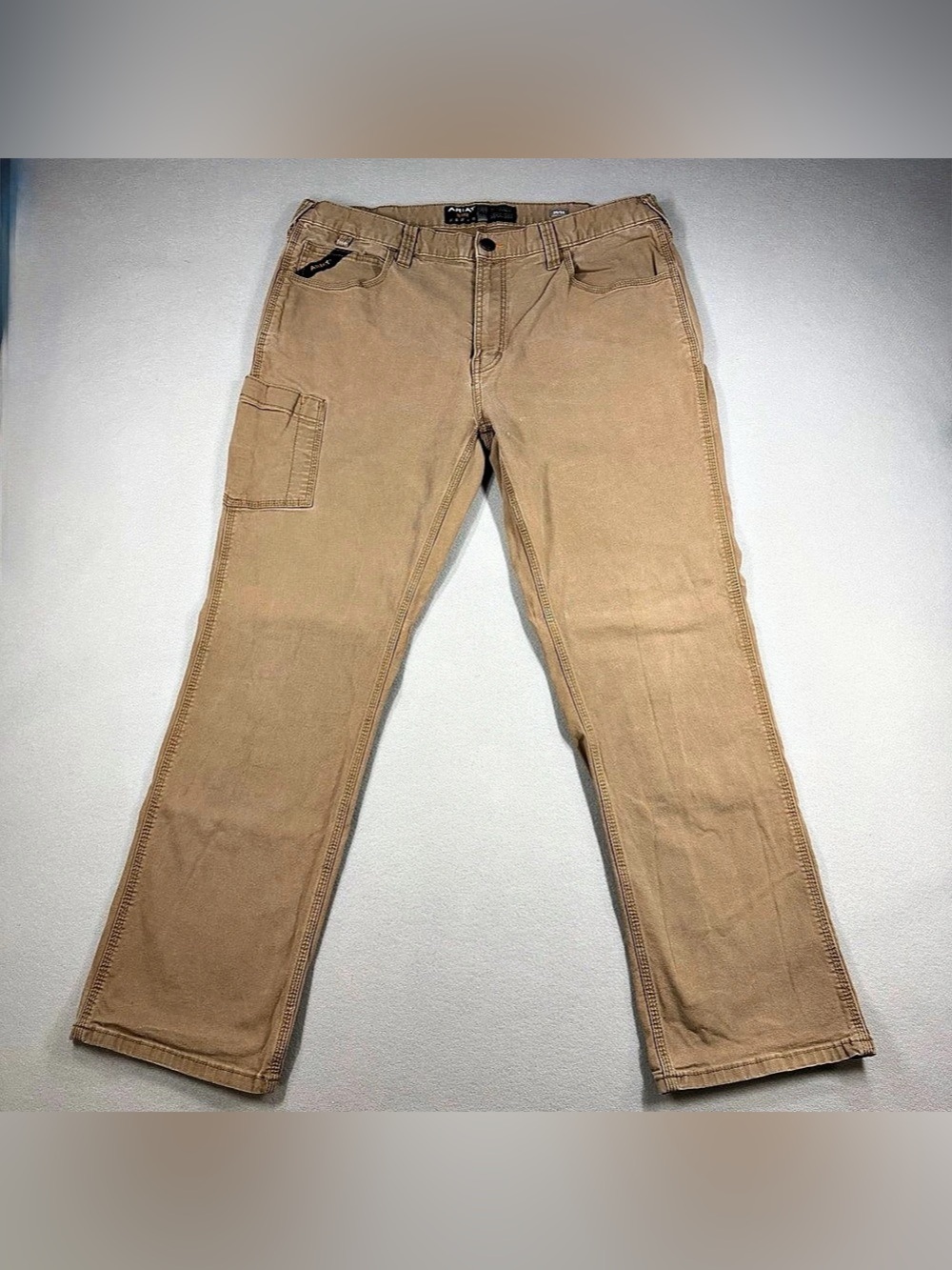 Ariat Rebar M4 Relaxed Straight Khaki Tan Work Pants Men’s 38x30 Outdoors.